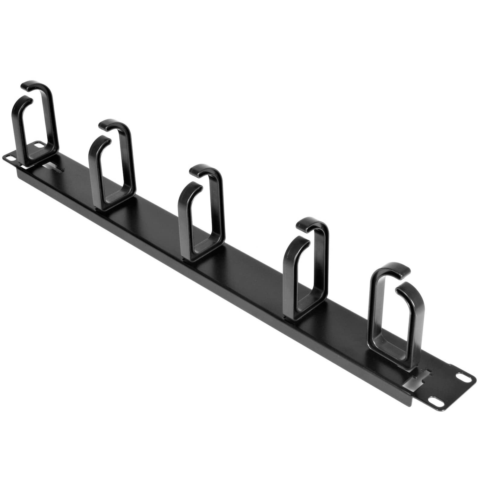 StarTech.com 19” Server Rack Cable Management Panel w/ D-Ring Hooks 1U, Black 