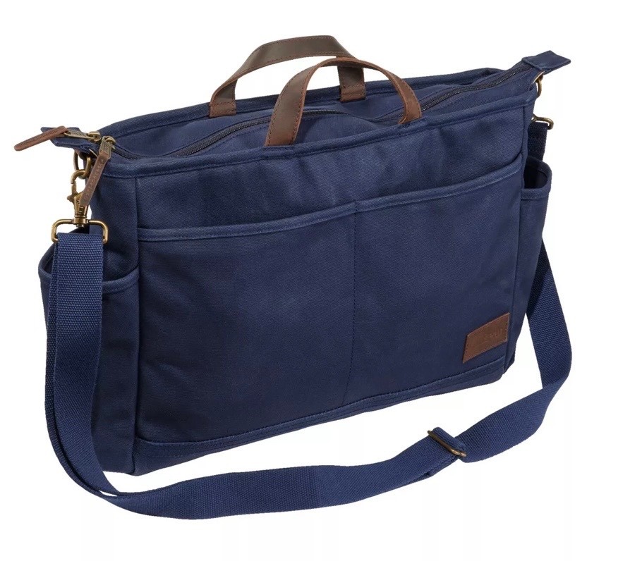 LL Bean Stonington Daily Carry Work Bag in Navy 100%  Cotton Canvas *Excellent