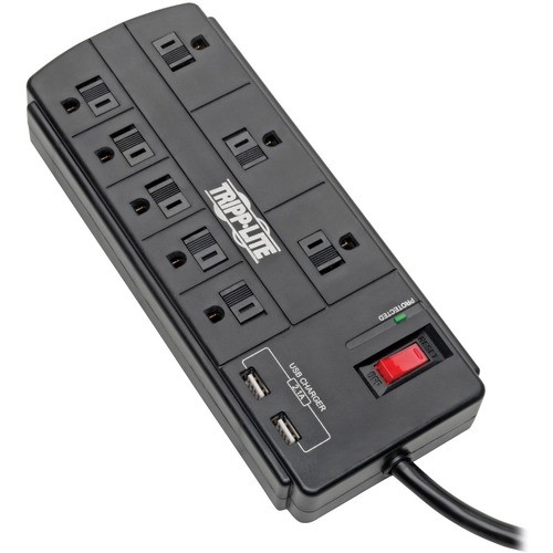 Tripp Lite by Eaton 8-Outlet Surge Protector with 2 USB Ports (2.1A Shared) - 8
