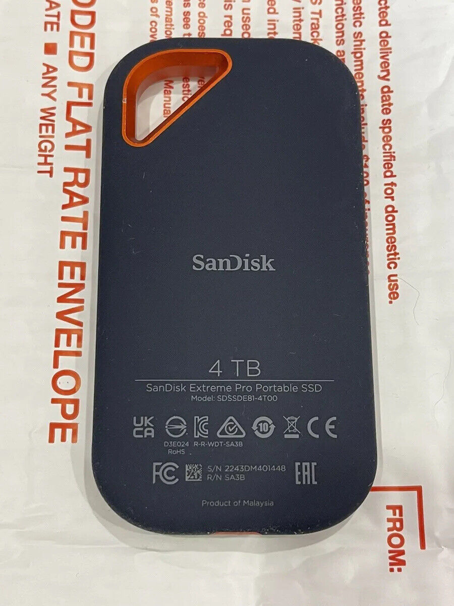 SanDisk Extreme PRO 4TB Portable SSD SDSSDE81-4T00 tested 100% good health