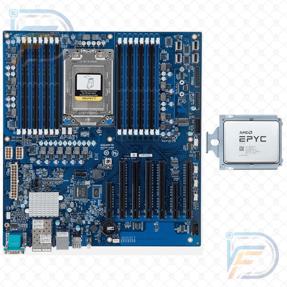GIGABYTE MZ31-AR0 + AMD EPYC 7663 56C 112T CPU SP3 Milan Server Combo