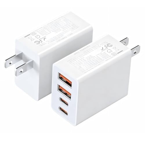 2-Pack USB C Charger Block - 40W Fast USB C Wall Charger - 4-Port - 2 Pieces