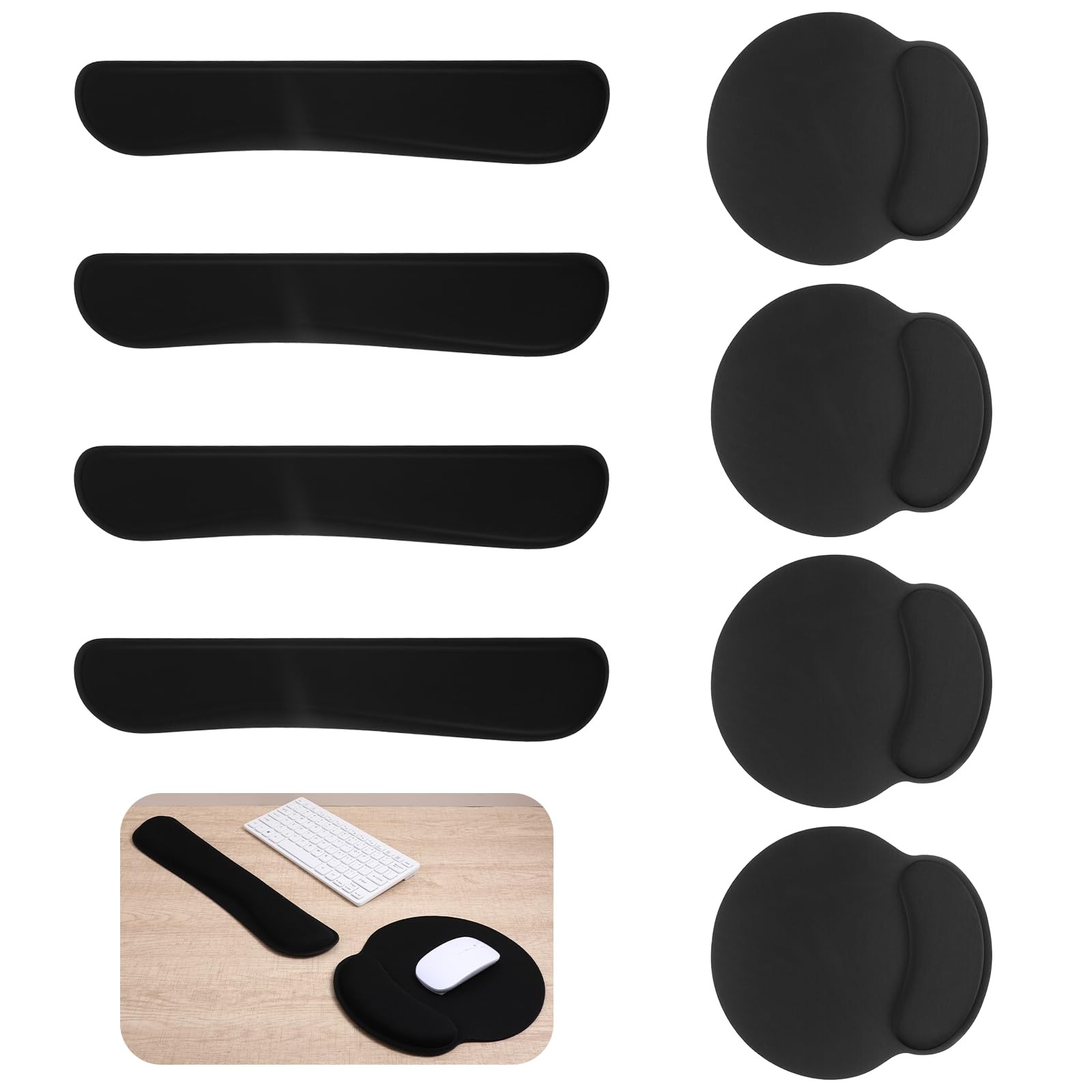 10 Pcs Ergonomic Mouse Pad and Keyboard with Wrist Support Set - Soft Memory ...