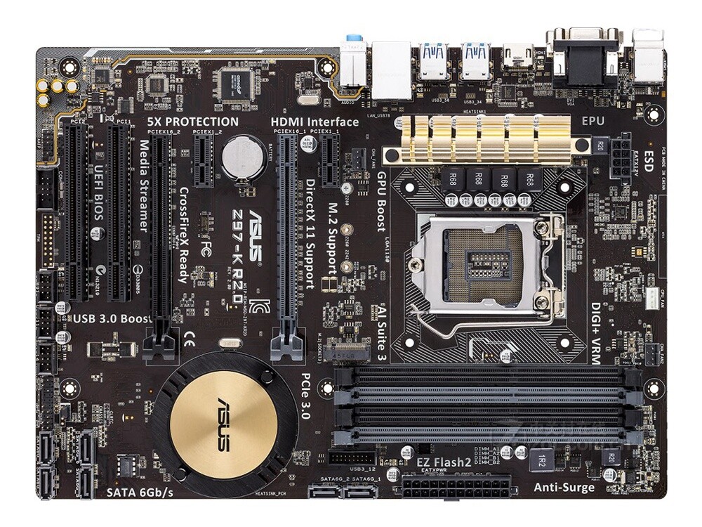 For ASUS Z97-K R2.0 motherboard Z97 LGA1150 DDR3 32G VGA+DVI+HDMI ATX Tested ok