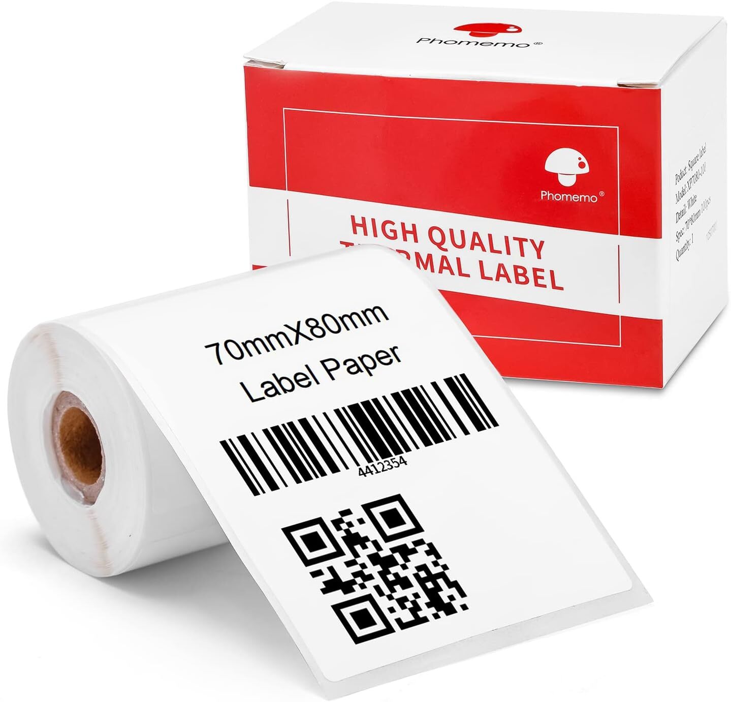Square 70*80mm Self-Adhesive Thermal Label Paper for Phomemo M200/M220 Printer