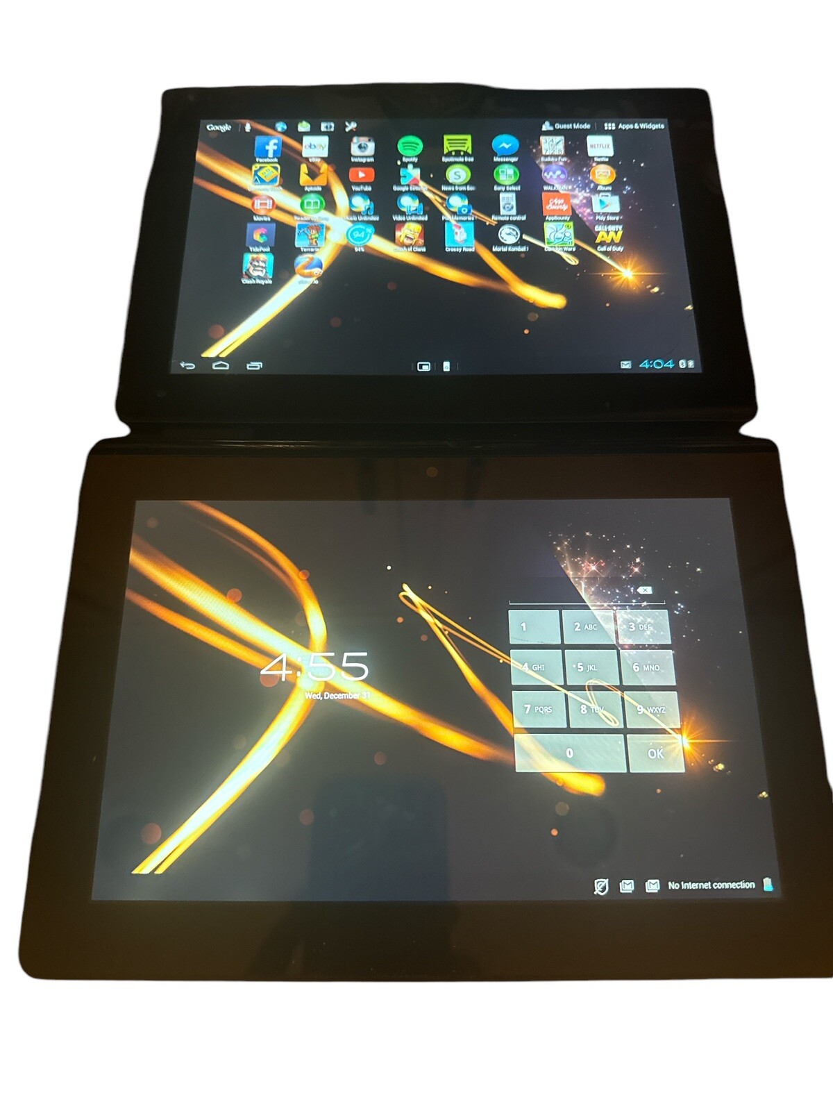 Lot Of 2 SONY XPERIA  S Tablet Android 10.1 inch Black Locked Tested Both Work
