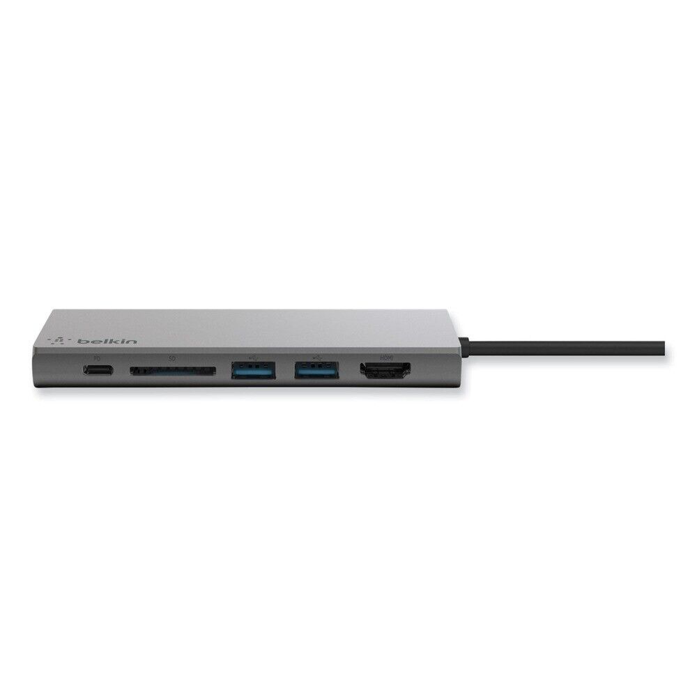 Belkin F4U092BTSGY 6 Ports USB-C Multimedia Hub - Space Gray New
