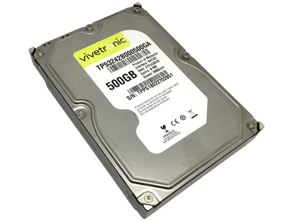 500GB 3.5" Internal Desktop Hard Drive - 8MB Cache, 5900RPM, SATA 3Gb/s (Renewed