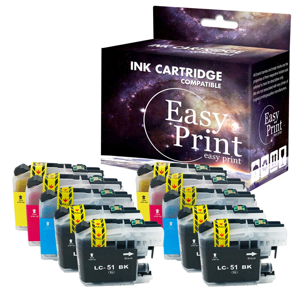 10PK LC51 Ink Cartridge fits Brother MFC-240C 880CDN FAX-1460 DCP-153C DCP-750CN