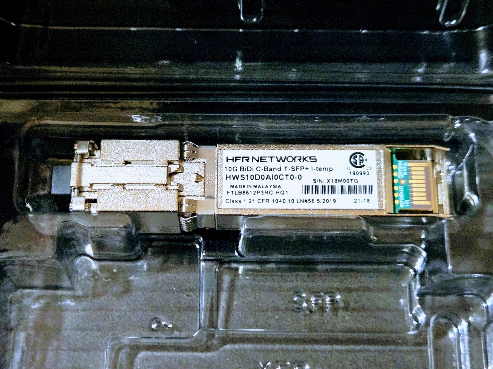 Finisar / HFR 10G BiDi C-Band T-SFP+ I-temp RJ-45 Transceiver FTLB8612P3RC -HQ1