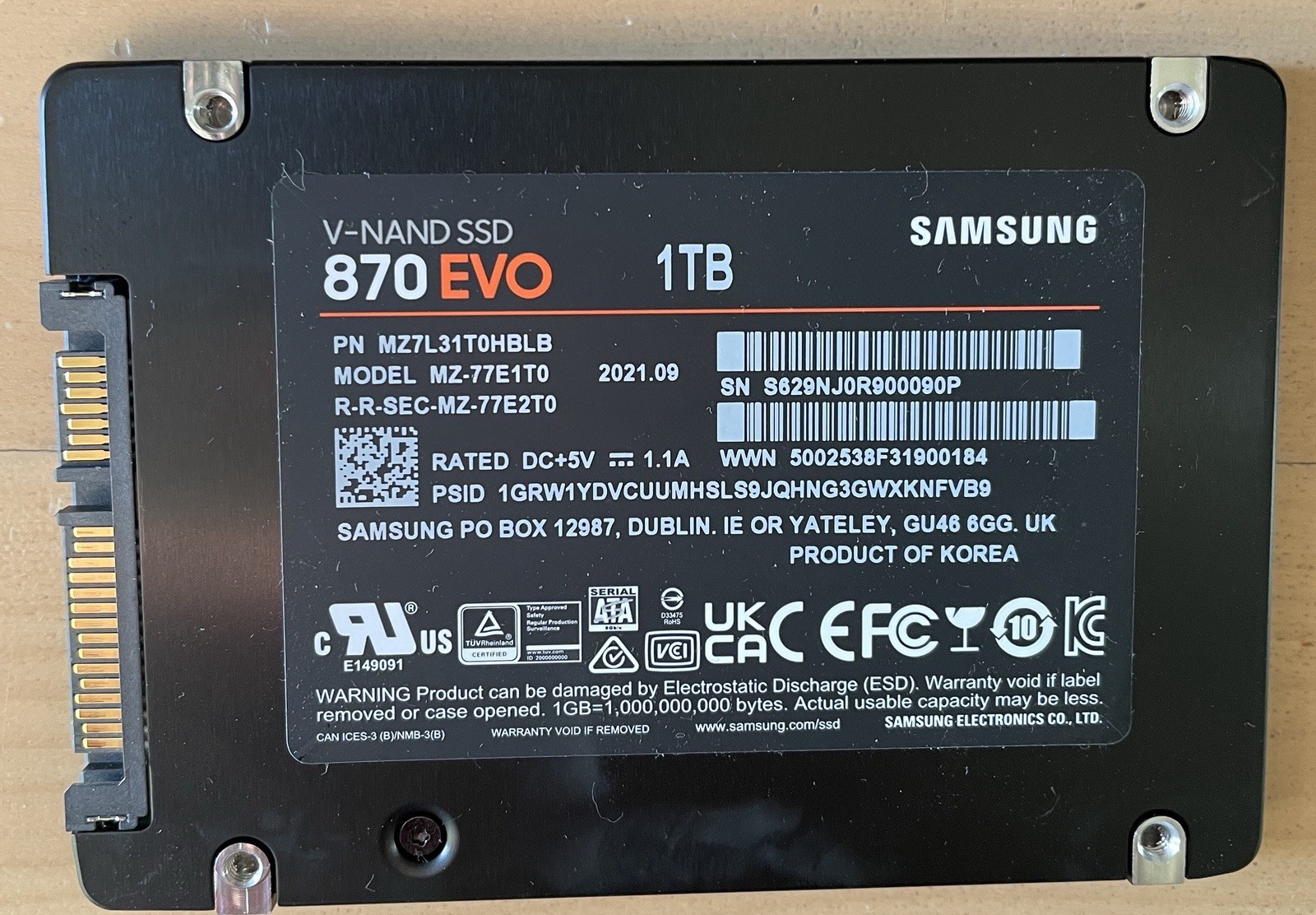 Samsung 870 EVO 1TB 2.5" SATA III Internal SSD TESTED
