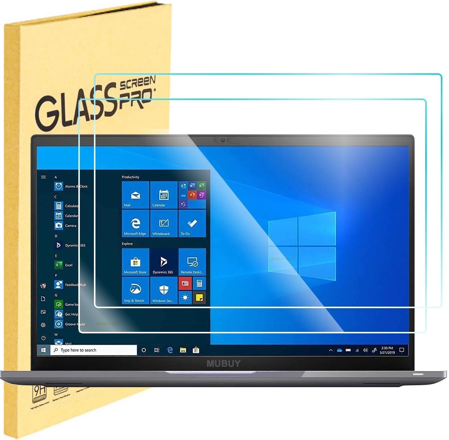 14" 2 Pack Tempered Glass Screen Protectors for HP, Dell, Lenovo, Acer, Samsung