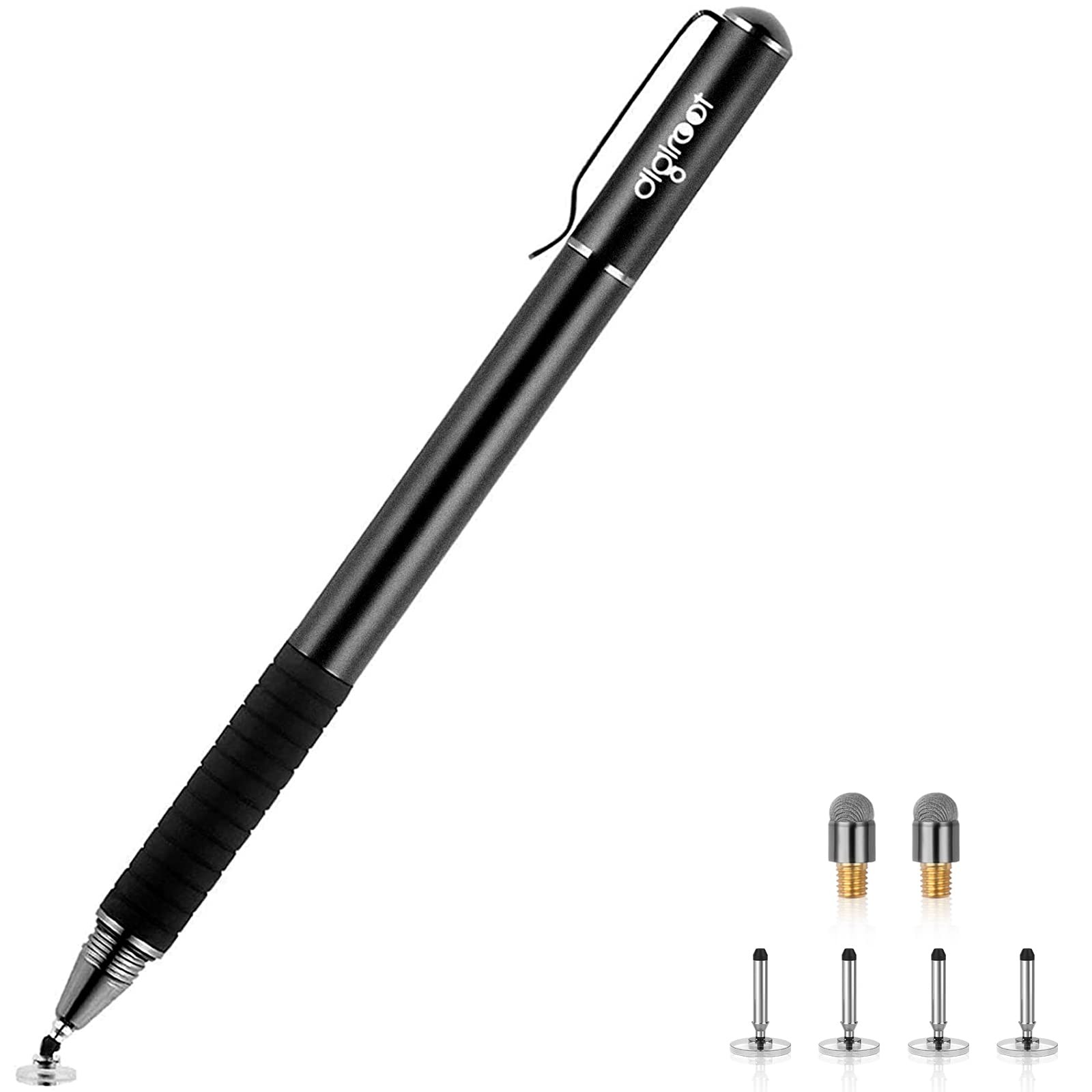 Black Wireless Stylus Pen for Touchscreen Devices with Precision Disc Tips