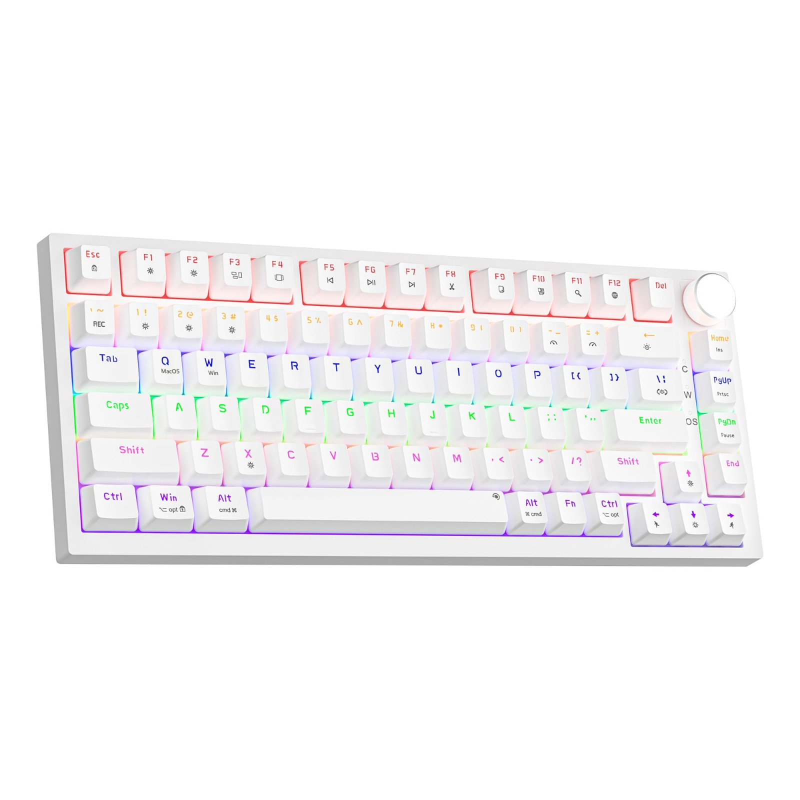GM326 75% Percent Mechanical Keyboard,Wired Mini Backlit Hot White