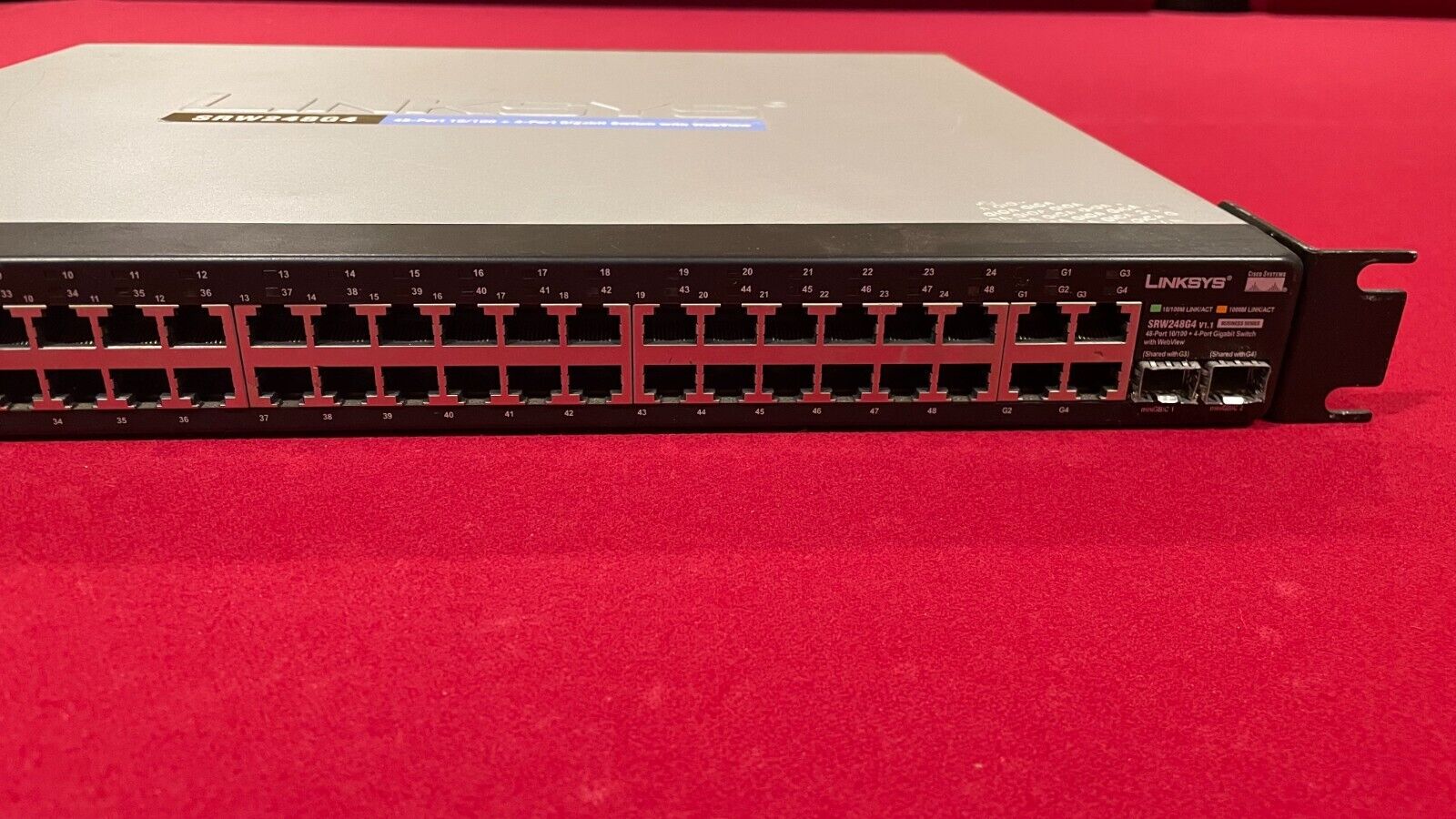 Cisco Linksys SRW248G4 Network Switch 48-Port 10/100 + 4x GB PORT with WebView