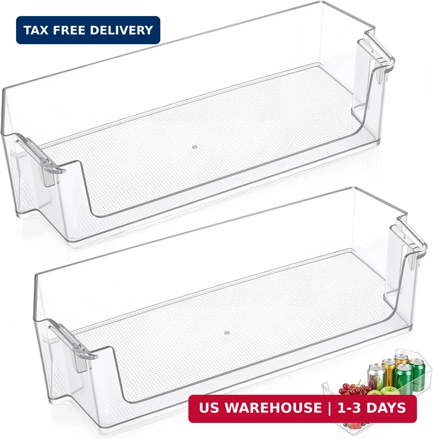 2 Pack W10900538 W11239961 Refrigerator Door Shelf Bin Replacement for Ap6333410