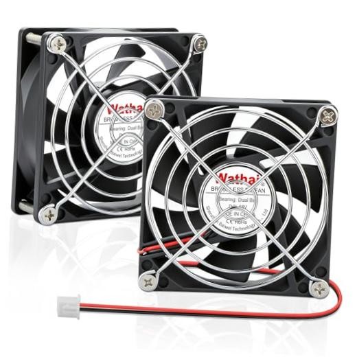 2PCS 8025 48V 80mm DC Computer Cooling Fan 80x80x25mm 2Pin High CFM | 48V Fan