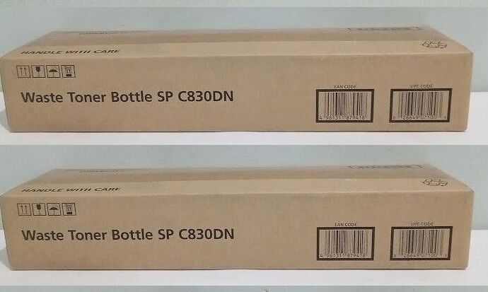 2 Genuine Factory Sealed Ricoh 407100 Waste Containers Lanier SP C830DN