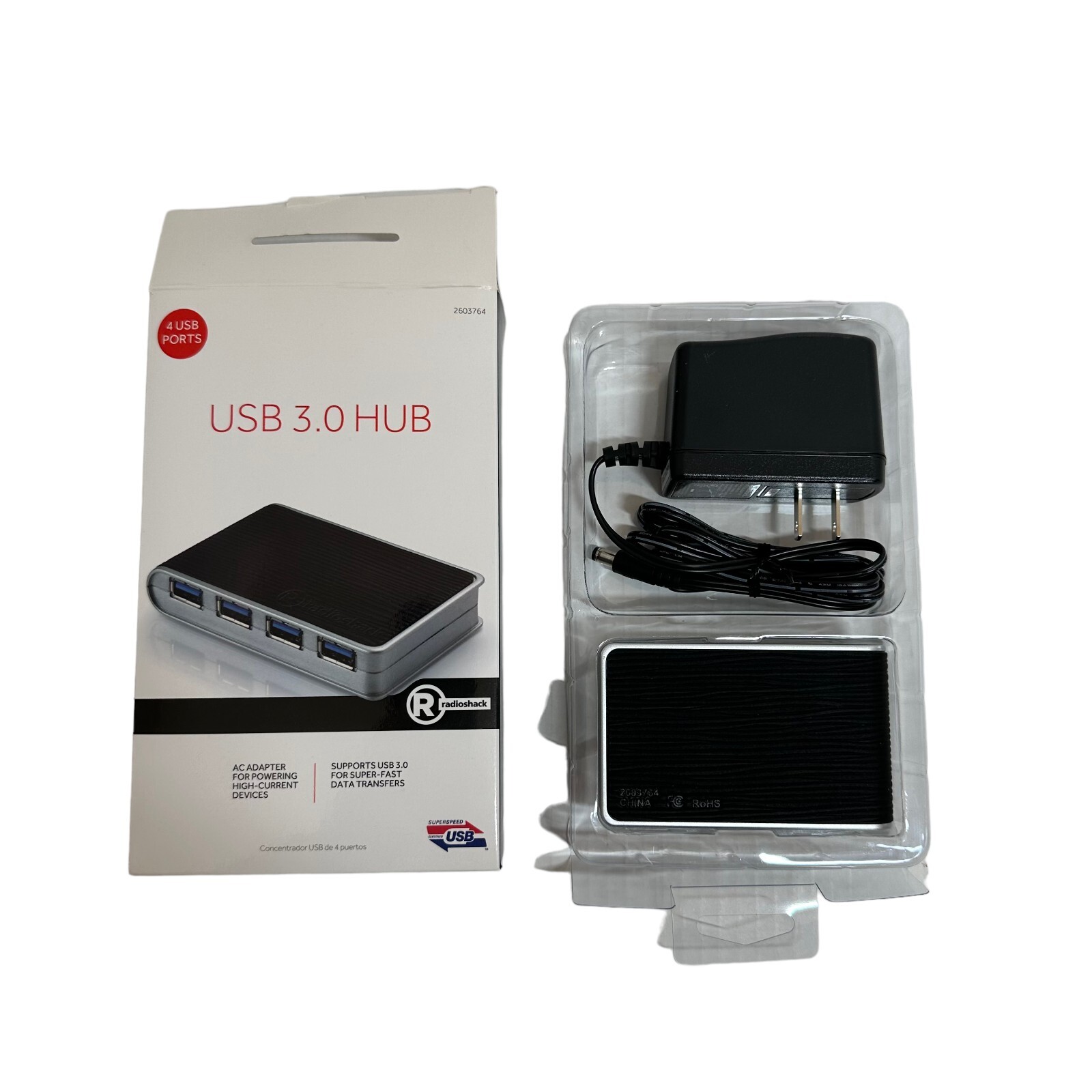 Radio Shack USB 3.0 HUB 4 Ports w/ AC Power Adapter