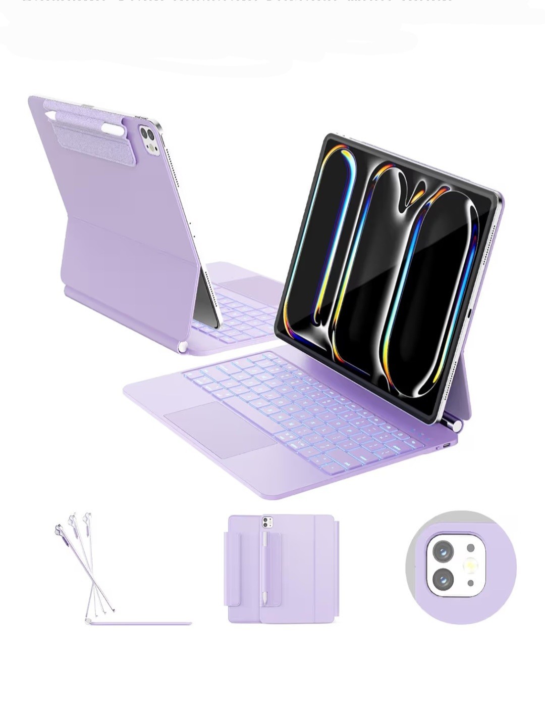 Magic Style Magnetic Keyboard for ipad Pro 13 inch (M5 2025 / M4 2024) - Purple