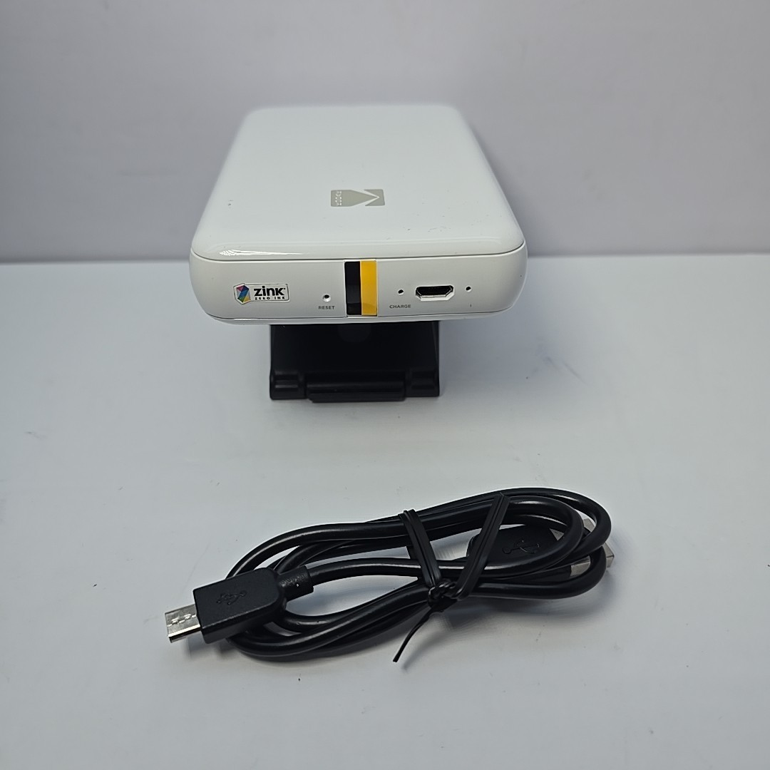 Kodak Step Instant Mobile Photo Printer Model RODMP20 White w/ USB Cable 