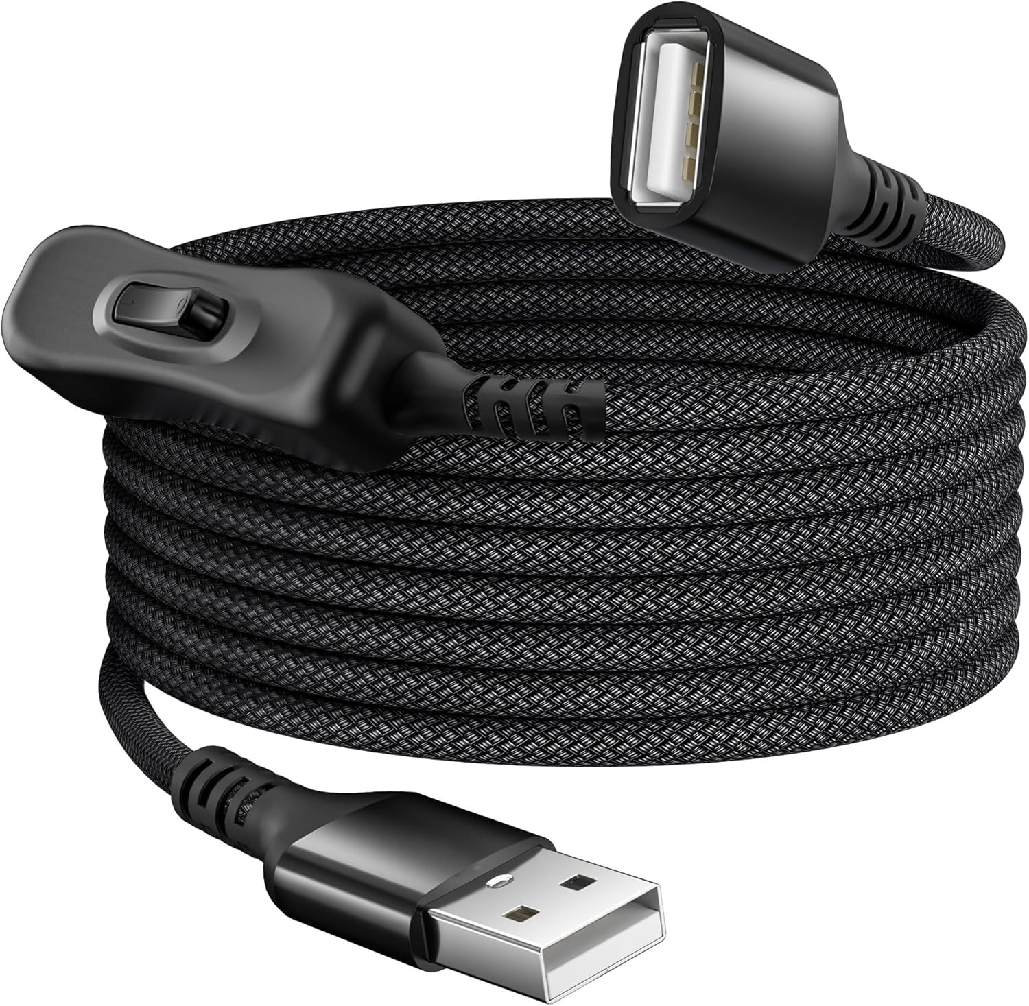 Itramax USB on off Switch Cable 10Ft,Inline USB Power Switch USBA Male to Female