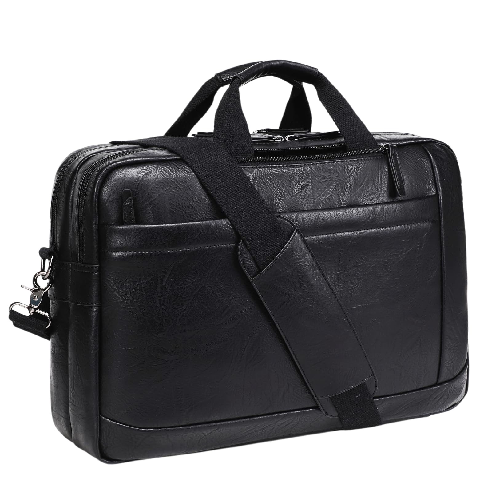 Faux Leather Messenger Bag for Men 17-17.3 Inch: Convertible 3 in 1 Backpack ...