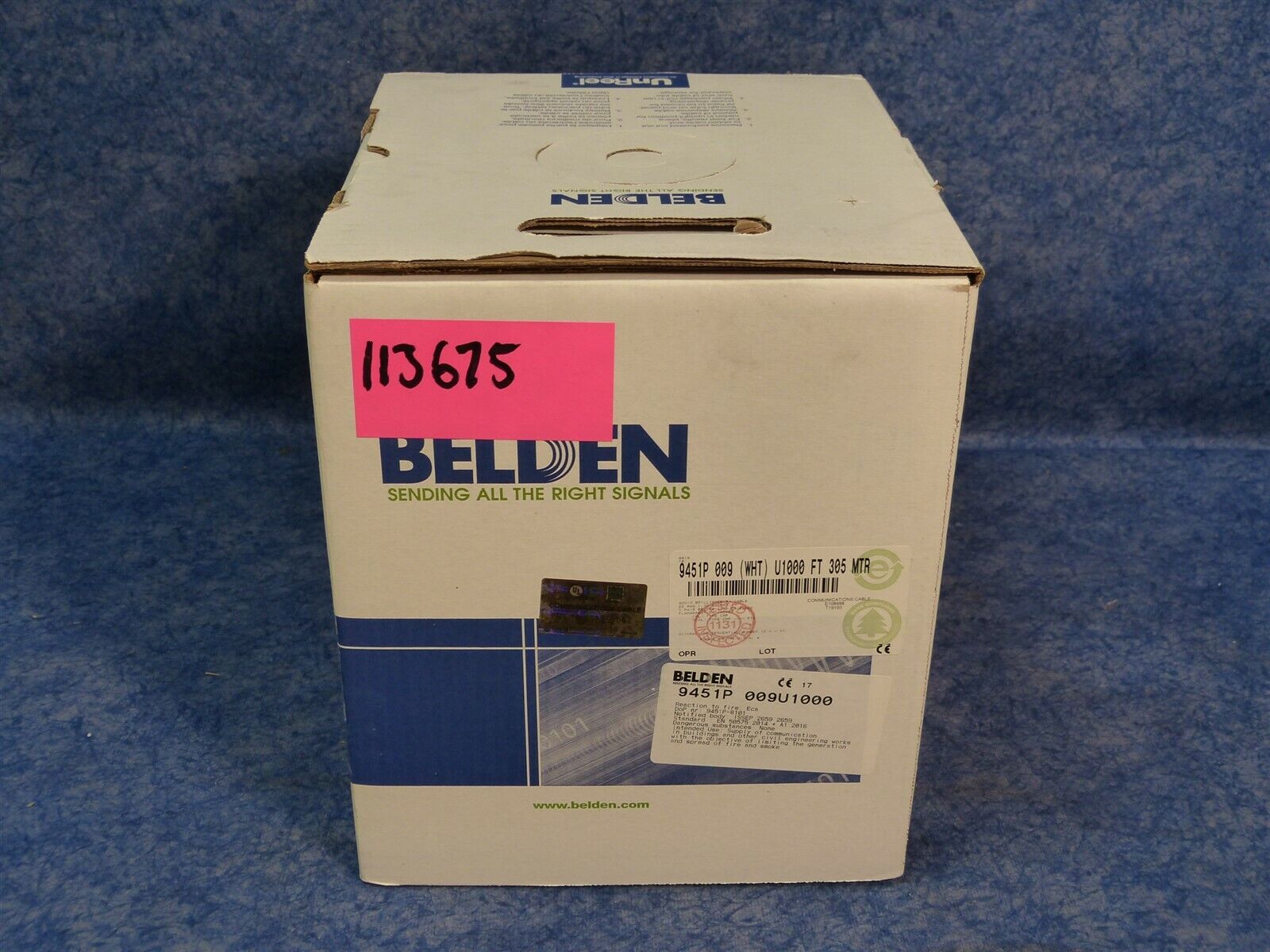 Belden 9451P 009U1000 Multi-Conductor Cables 22AWG 1PR SHIELD 1000ft BOX WHT T10