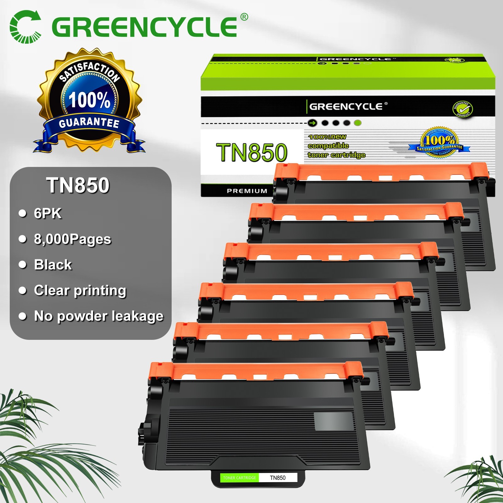 6PK TN850 Laser Toner Cartridge Fits for Brother HL-L5200DW L6200DW MFC-L5800DW
