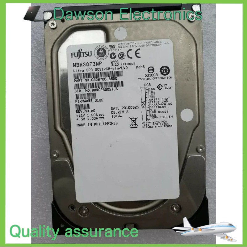 UsedFujitsu Limited MBA3073NP 73GB 15K Ultra 320 SCSI Internal Hard Drive 68pin