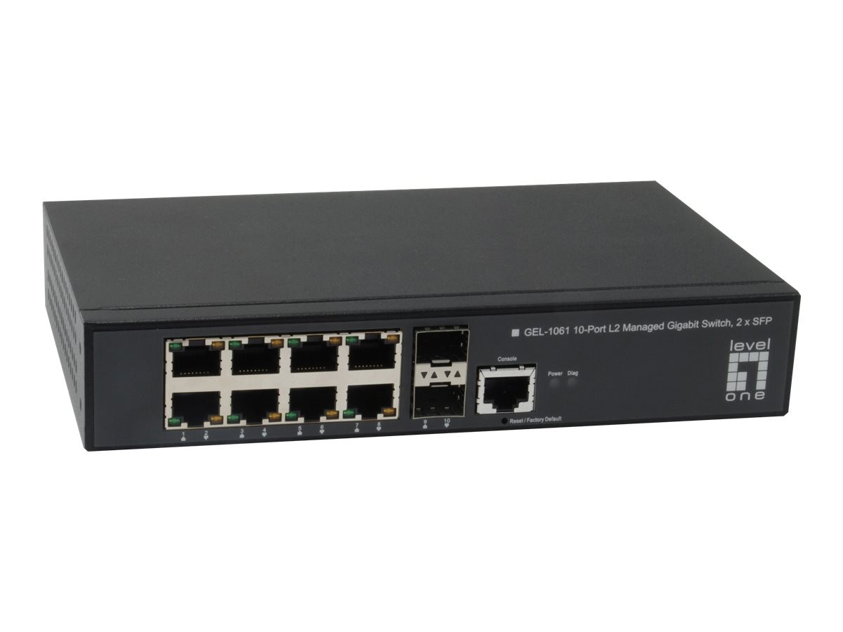 LevelOne GEL-1061 KILBY 10-Port L2-Gigabit Switch Hub / Switch GEL-1061