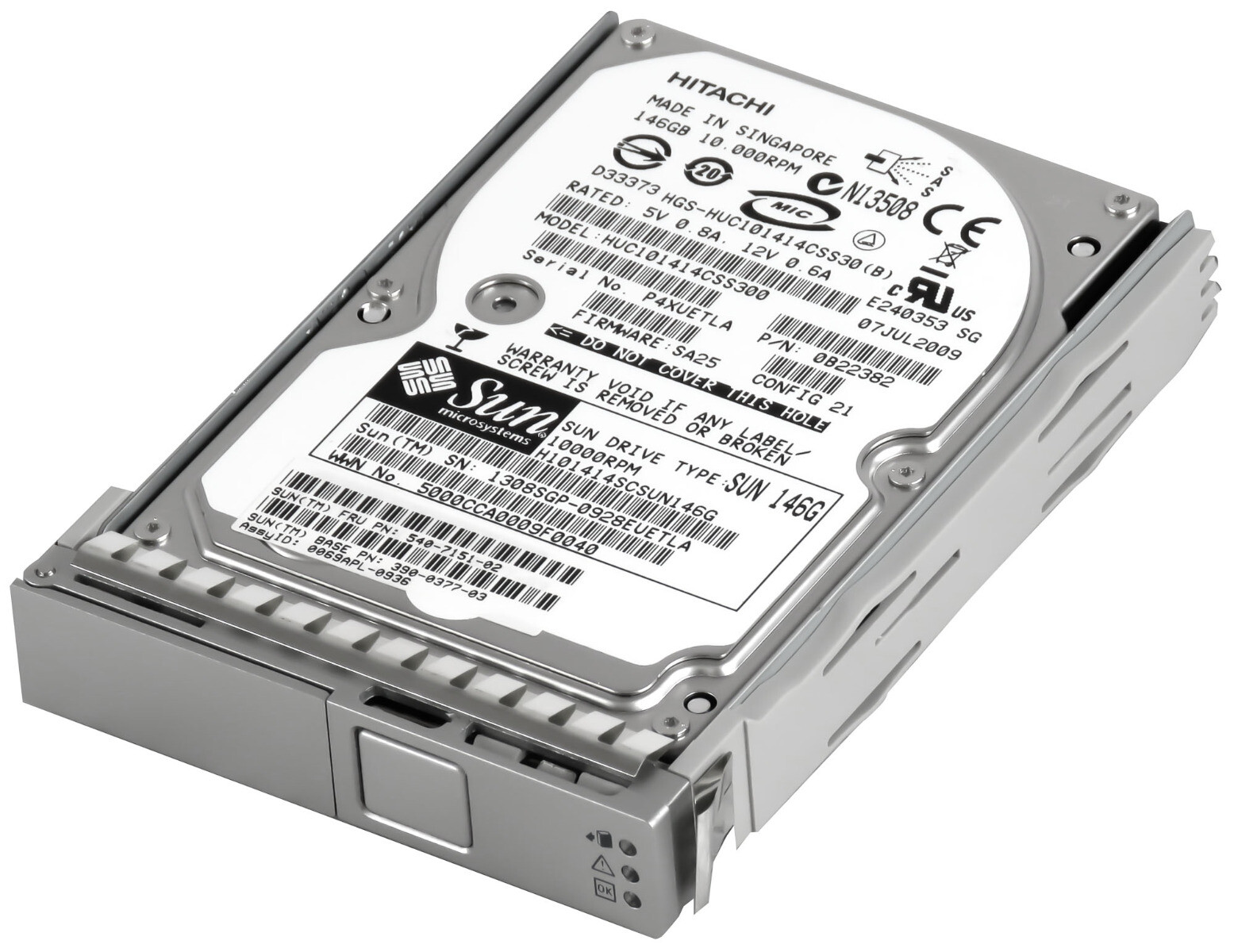HARD DRIVE SUN 540-7151-02 390-0377-03 H101414SCSUN146G 146GB 10K 16MB SAS 2.5''