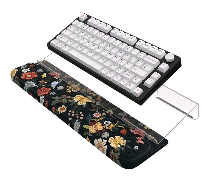 Keyboard Stand for Desktop, Floral Wrist Support for Keyboard, Anti-Fatigue...