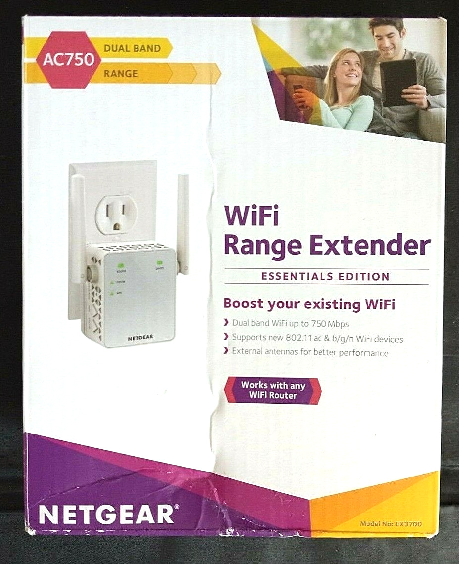 NETGEAR AC750 EX3700-100NAS Wireless Dual Band Range Extender Essentials Edition