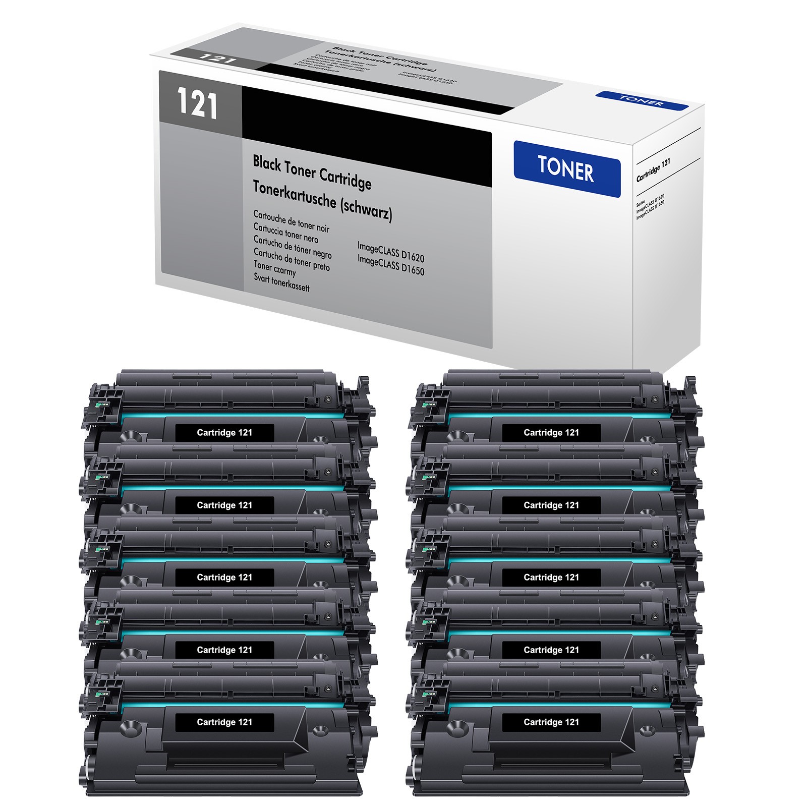 10 Pack CRG-121 Toner compatible with Canon 121 Image CLASS D1620 3252C001