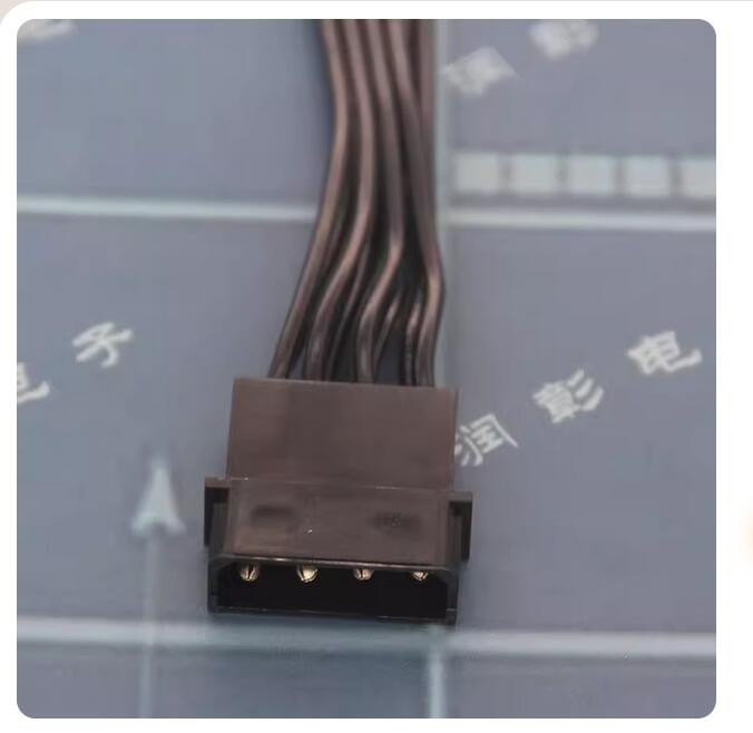 Power Supply Line D-port One In Two Wire Large 4P Cable Black 18AWG Parallel IDE
