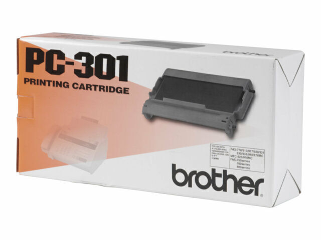 Brother PC-301 Thermal Transfer Printing Cartridge - Black (1 Pack) New Sealed