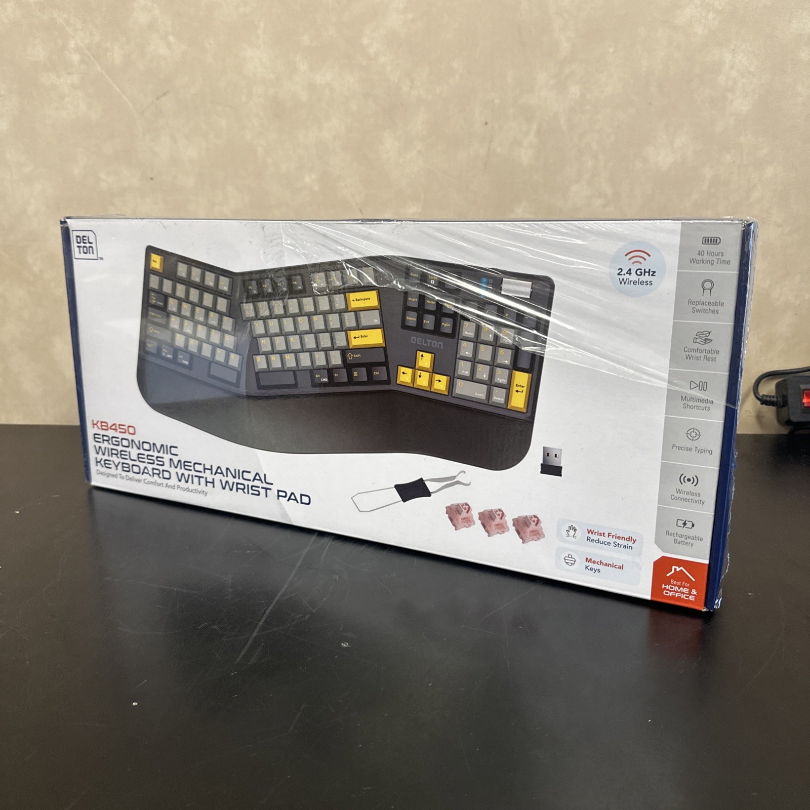 Delton KB450 Wireless Ergonomic Mechanical Keyboard White
