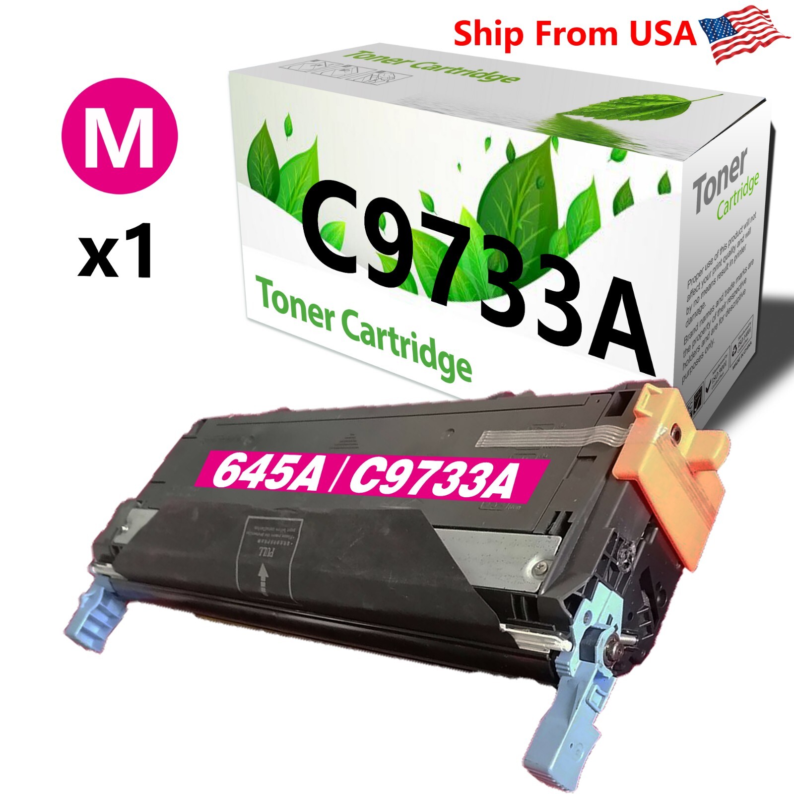 1PK 645 C9733A Magenta Toner Cartridge Work With Color Laser Jet 5500dn
