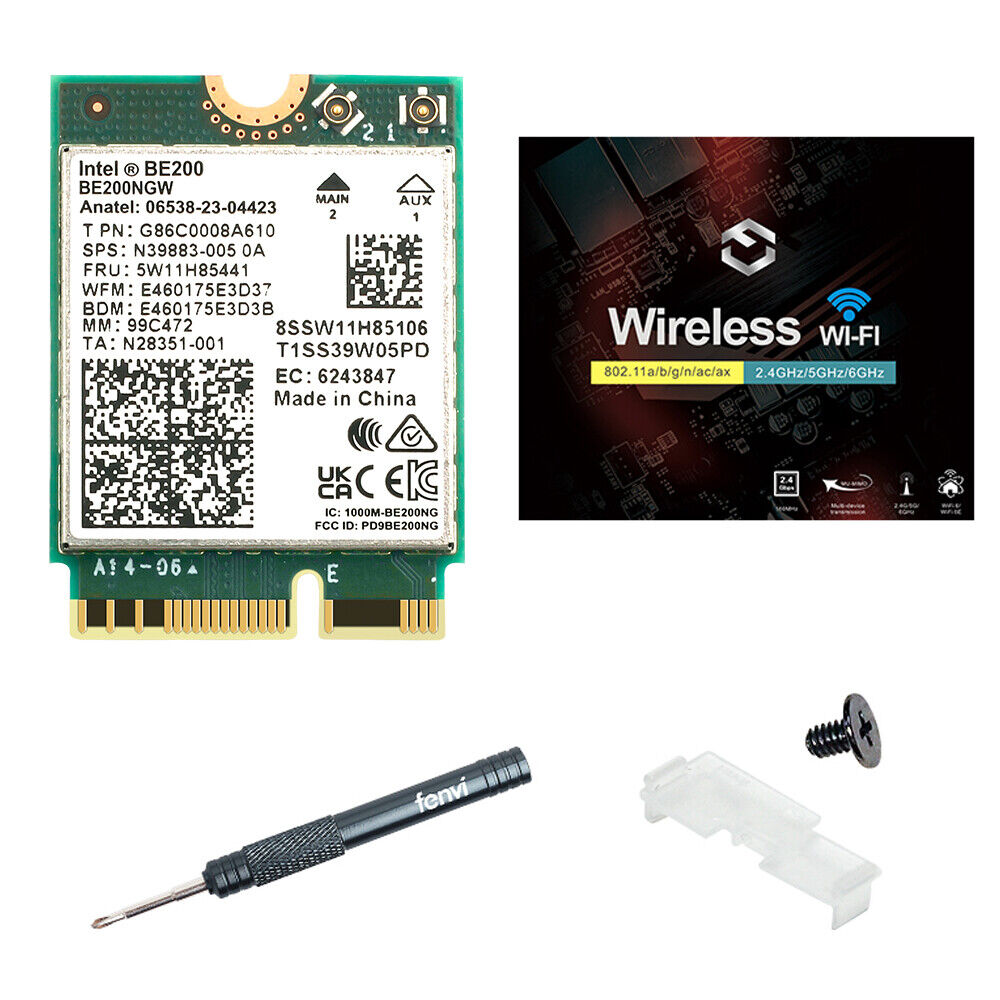 WiFi 7 Intel BE200NGW M.2 Card Tri-Band BT 5.4 Wireless Desktop PCI-E Adapter PC