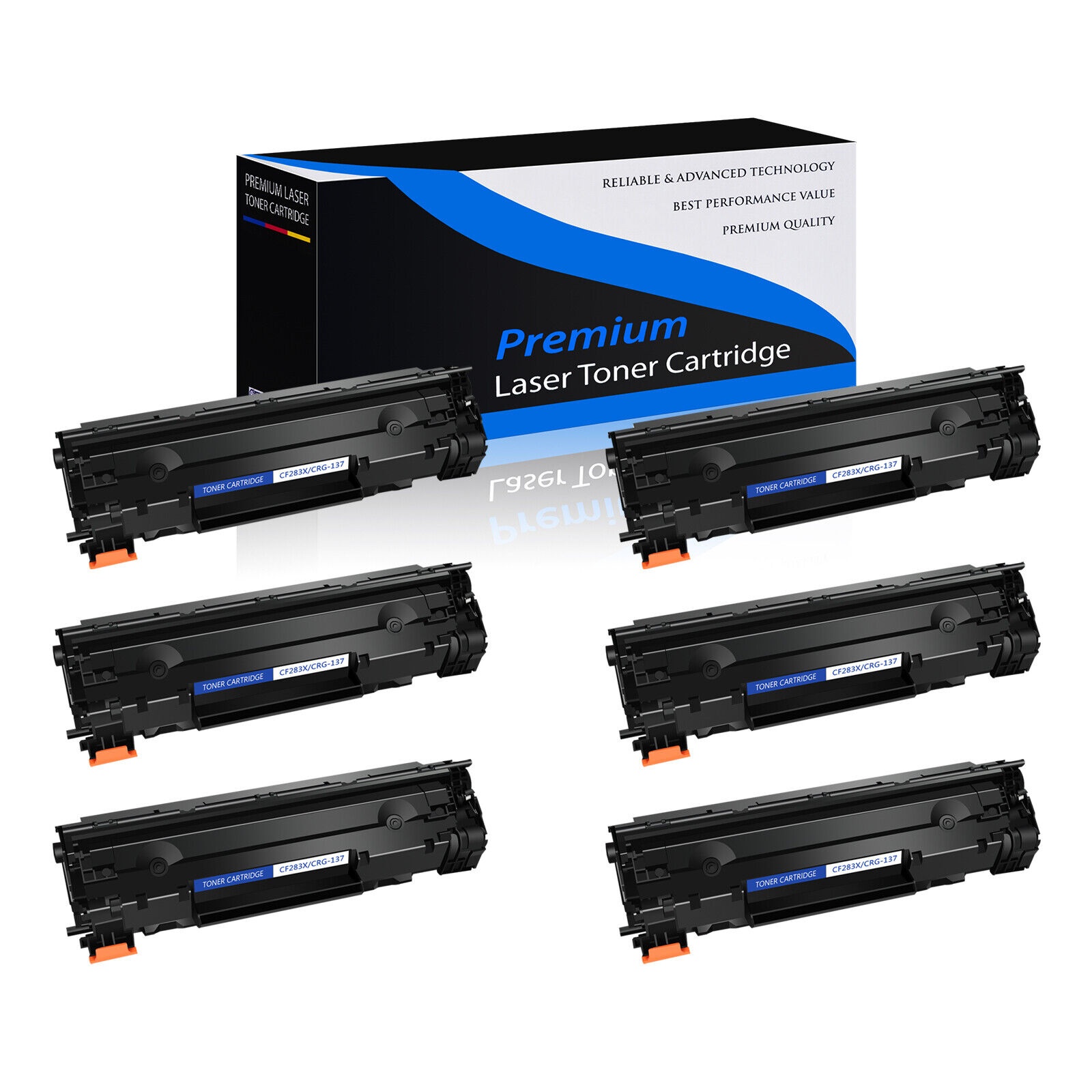 6 Pack CF283X 83X Toner Cartridge For HP LaserJet Pro M201 M225 M127 M225rdn 