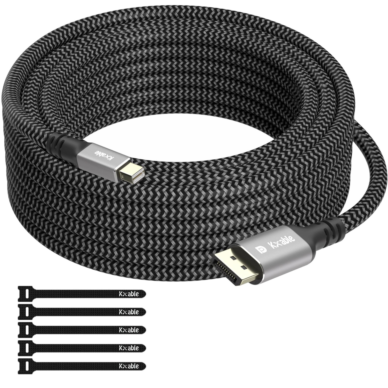 4K Mini DisplayPort To DisplayPort Cable Thunderbolt Compatible DP Cord 20 FT