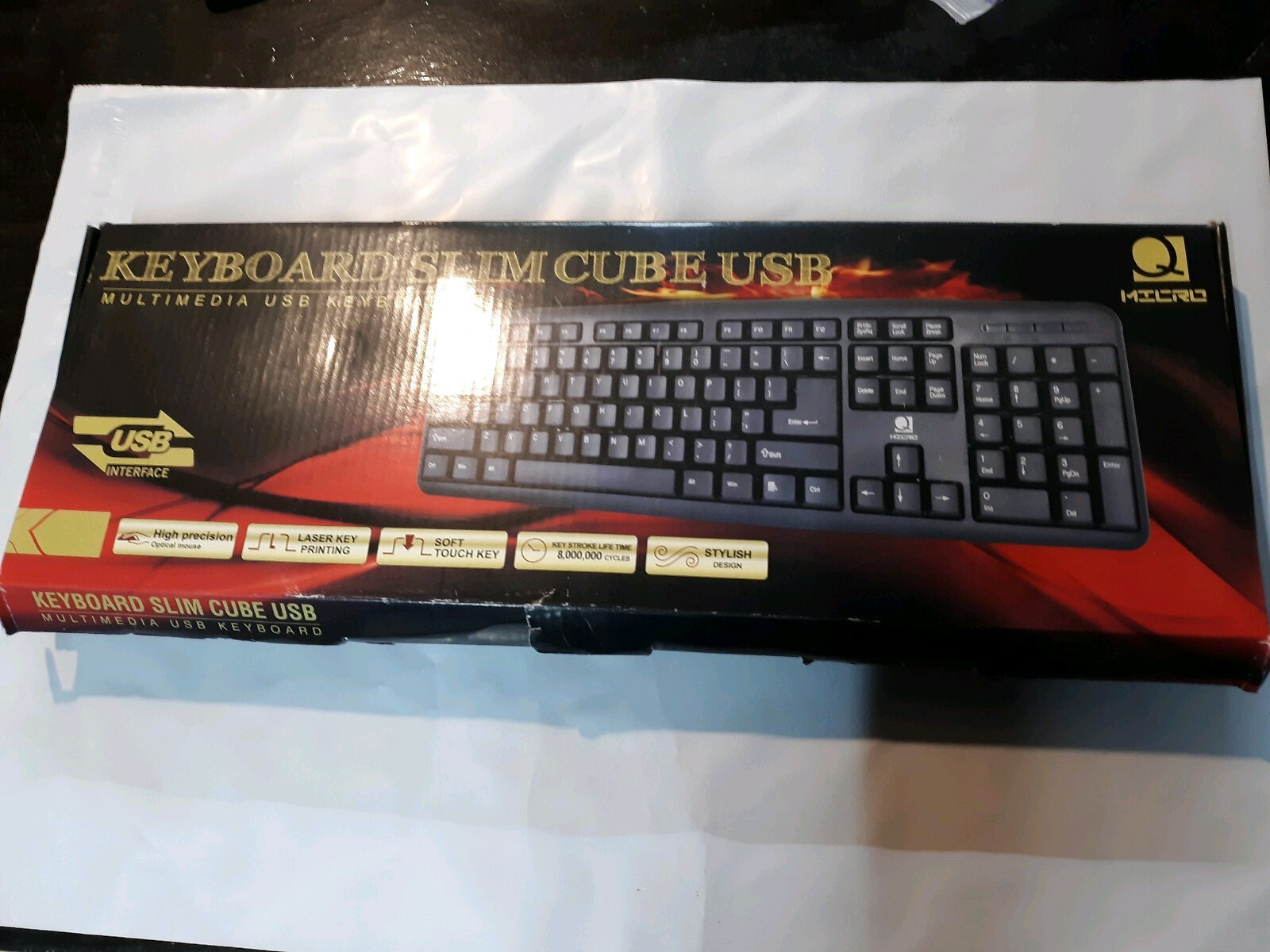 Q Micro Keyboard Slim Cube USB Black in Original Plastic