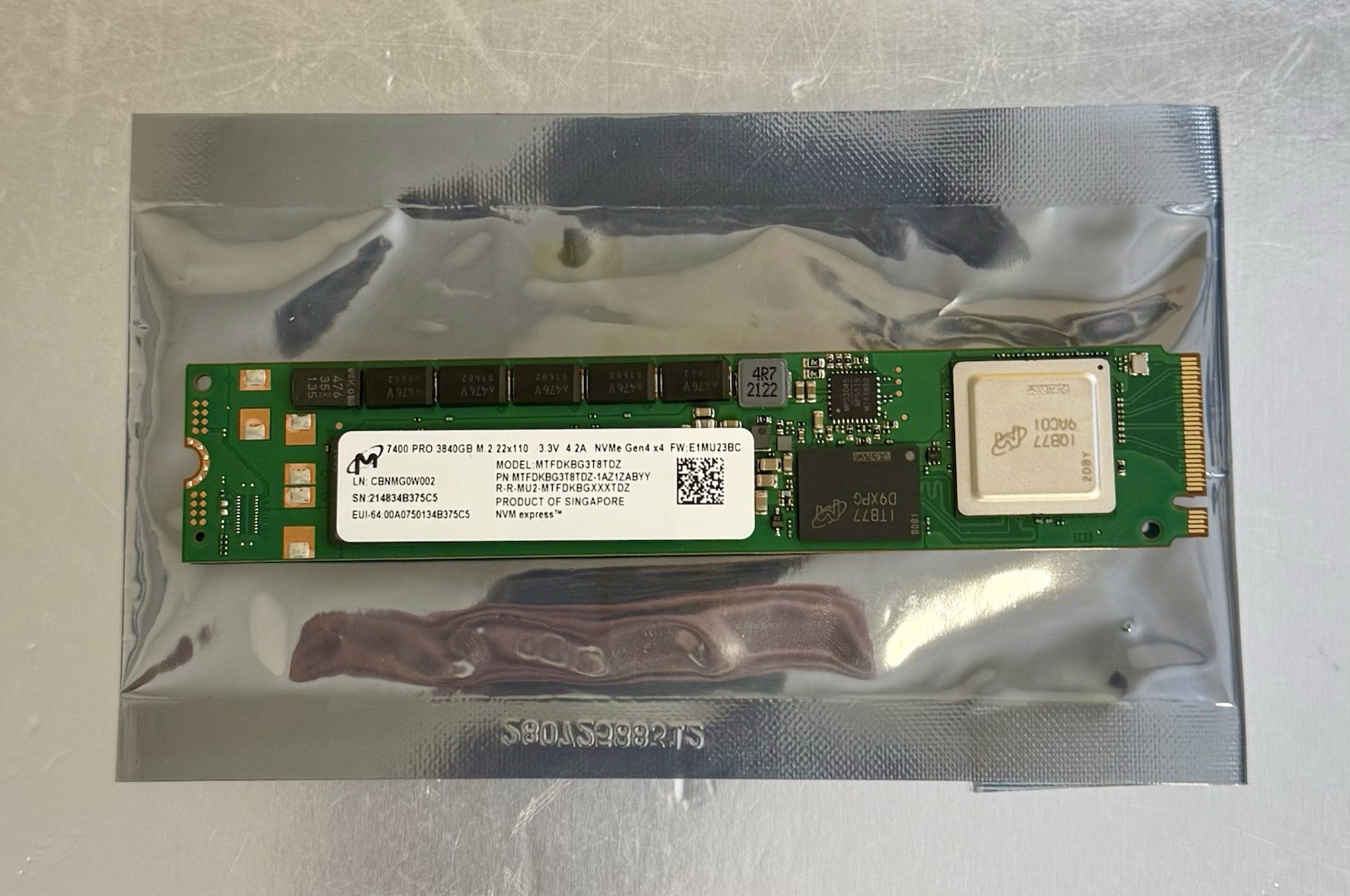 NEW Micron 7400 Pro 3.84TB M.2 22110 NVMe Enterprise SSD MTFDKBG3T8TDZ-1AZ1ZABYY