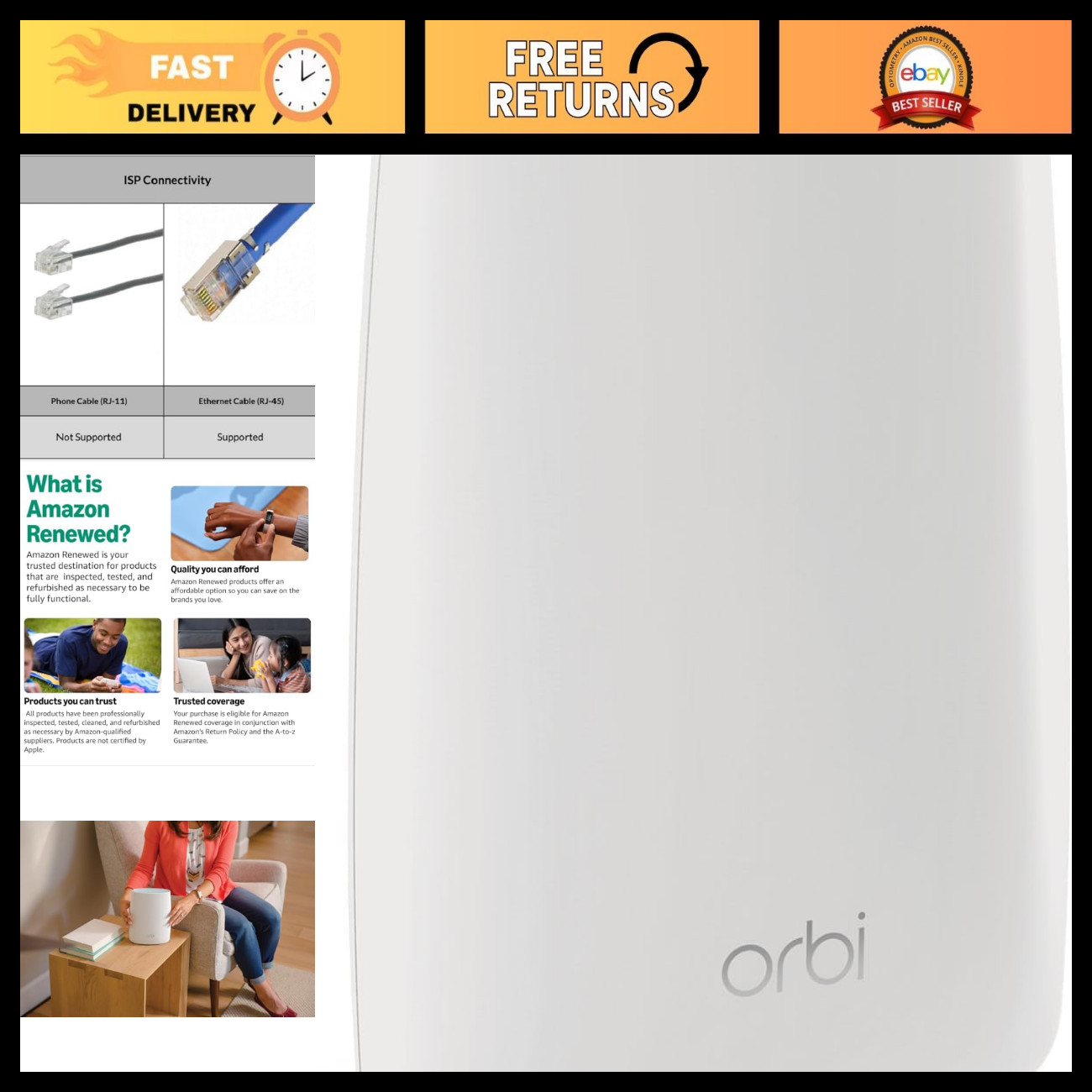 Tri-Band Mesh WiFi System - Whole Home Coverage up to 2,500sqft, AC3000, Renewed
