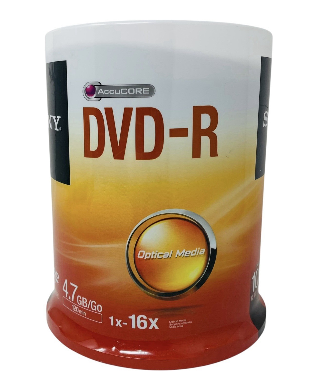 Sony DVD-R 100 Pack 4.7GB 16x Blank Discs 100DMR47SP Sealed Storage Media