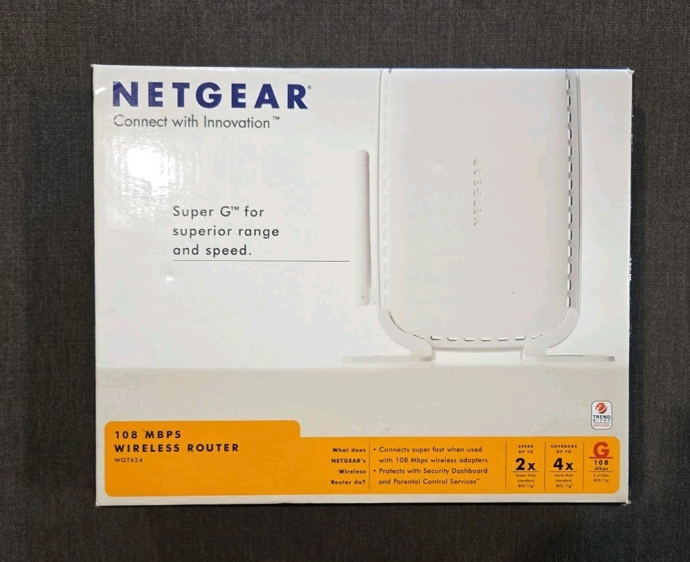 Netgear Wireless Firewall Router WGT624 Super-G 108 Mbps