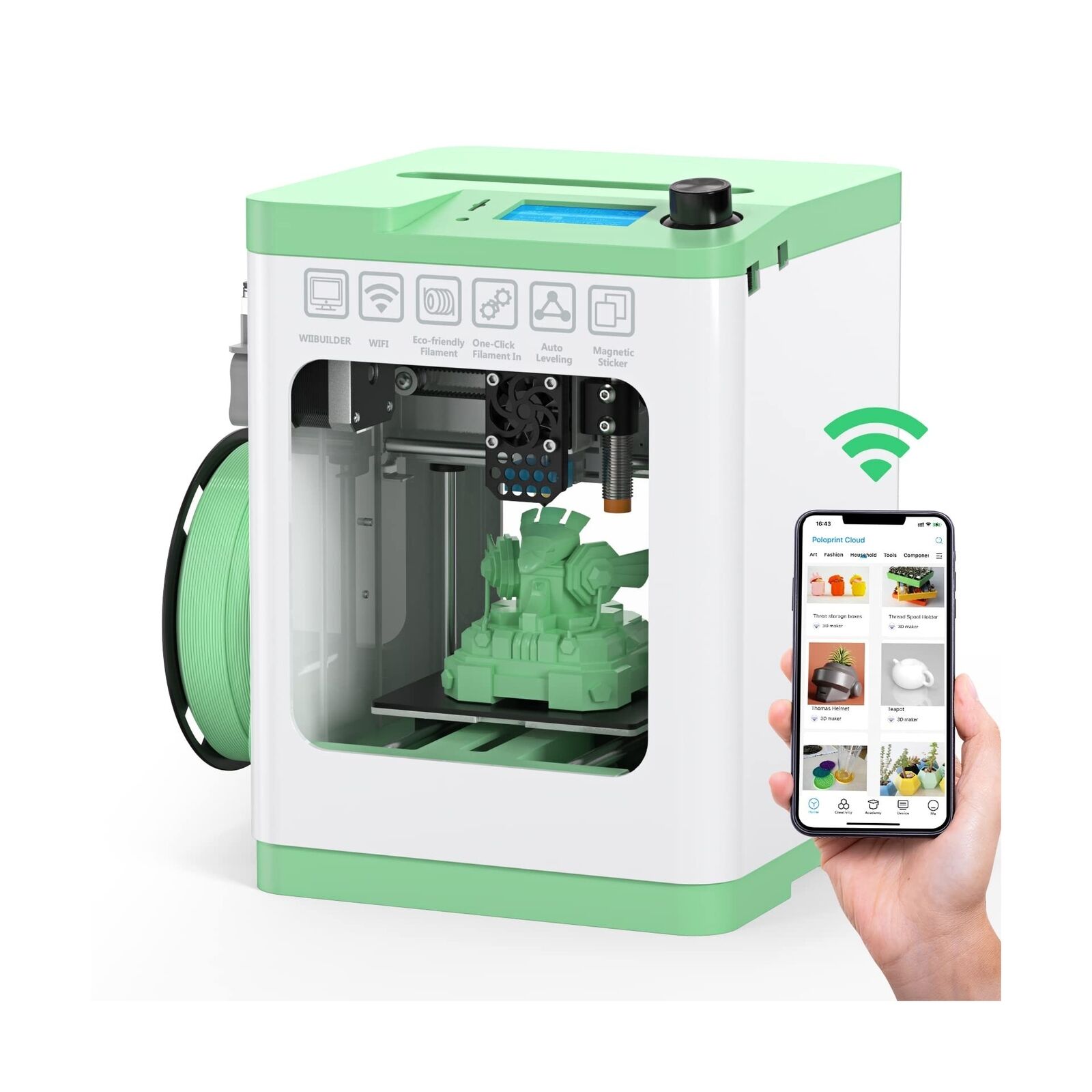 3D Printers Tina2S with Wi-Fi Cloud Printing, Fully Assembled and Auto Leveli...