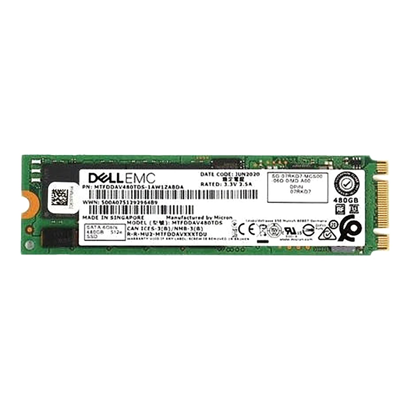 07RKD7 480GB SATA SSD 6Gbps - M.2 MTFDDAV480TDS 7RKD7