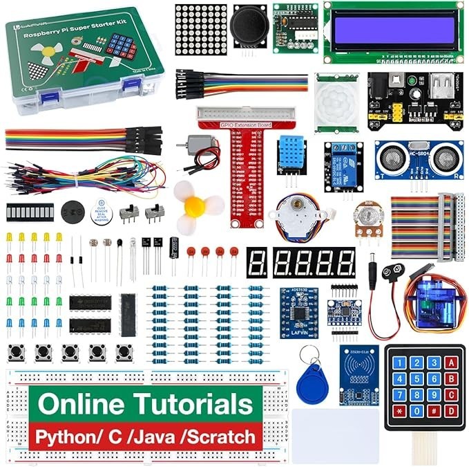 LAFVIN Super Starter Kit for Raspberry Pi 5/4/4B/3B/3B+,Python C Java Scratch...